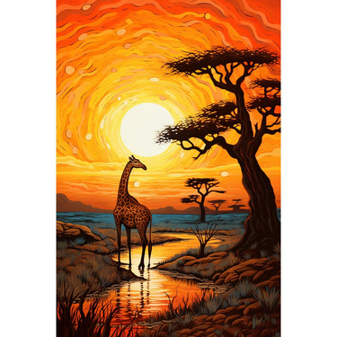 African Savanna Sunset canvas